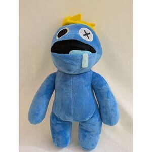 Rainbow‎ Friends Blue Monster Plush Toy Yellow Crown Stuffed Animal Soft Plushie